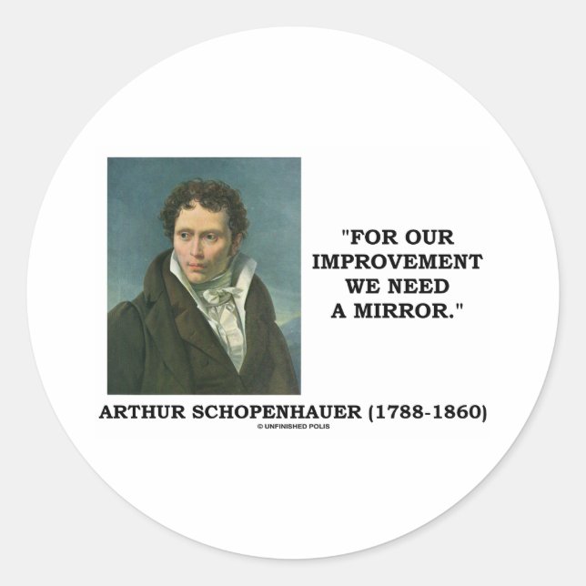 For Our Improvement We Need A Mirror Quote Classic Round Sticker (Front)