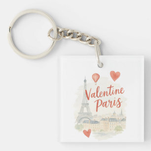 For Paris Lovers Romantic Valentine Paris Art Keychain