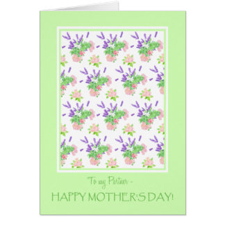 For Partner Pretty Floral Mother's Day Greeting