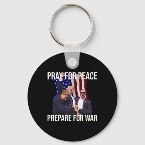 For Peace Bullet Proof Donald Trump 2024 Fight Fig Keychain