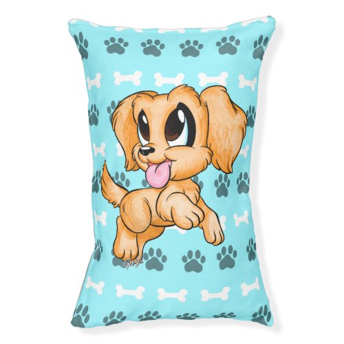 For Pets Hand Drawn Golden Retriever Art Dog Bed