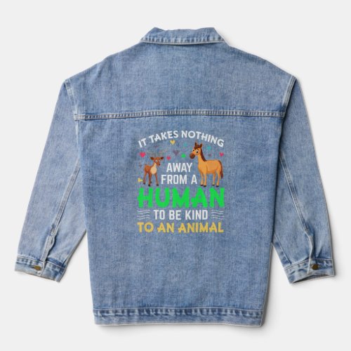 For Plant Powered vegan people be kind to animals Denim Jacket