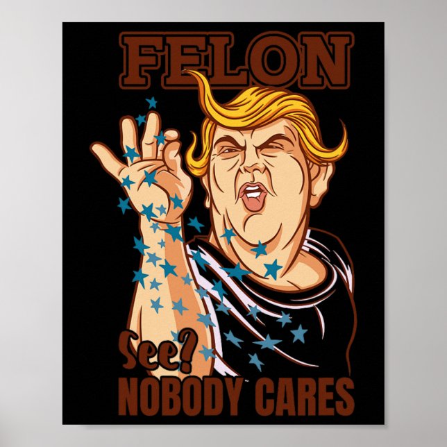 For President 2024 Convicted Felon Nobody Cares  Poster (Front)