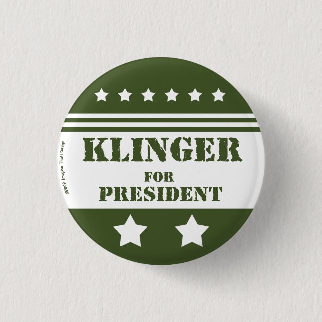 For President Klinger Button (Front)