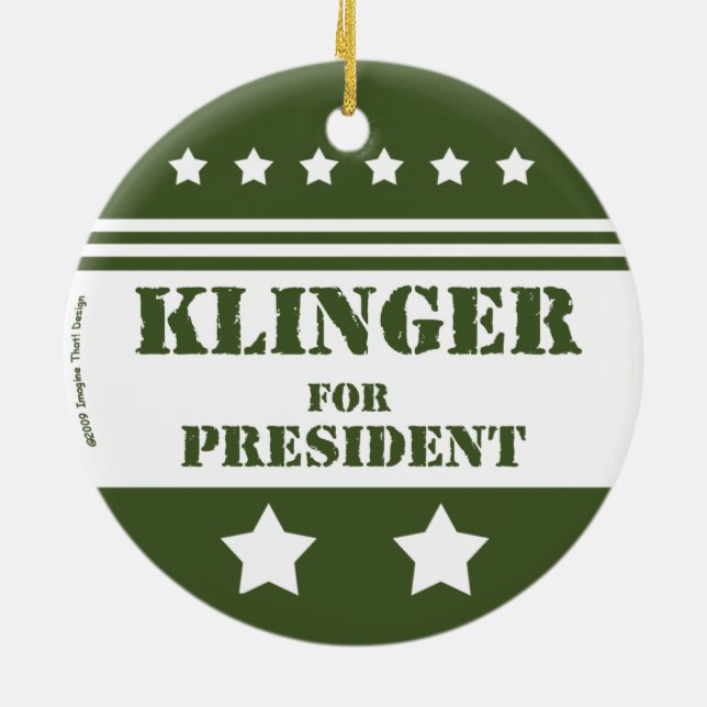 For President Klinger Ceramic Ornament (Back)