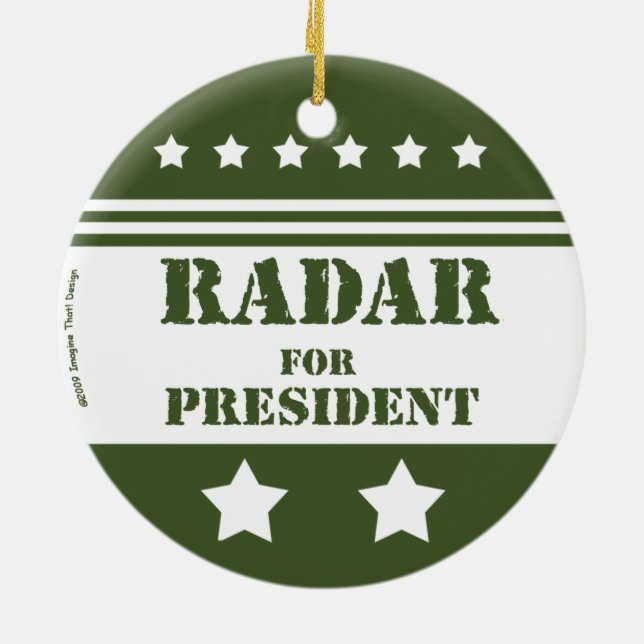 For President Radar Ceramic Ornament (Back)