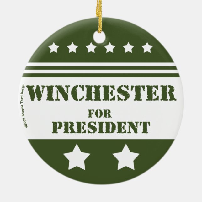 For President Winchester Ceramic Ornament (Back)