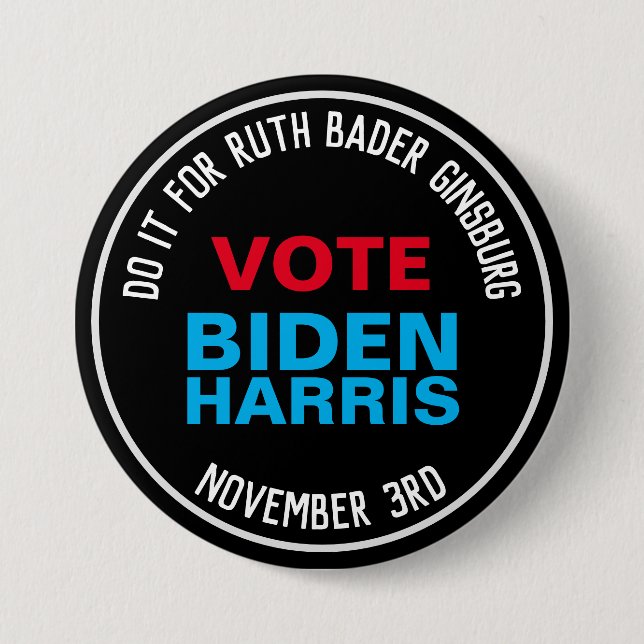 For R.B.G. Vote BIDEN HARRIS 2020 Button (Front)
