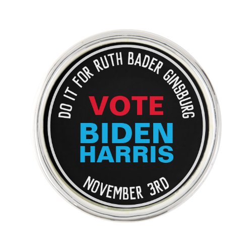 For RBG Vote BIDEN HARRIS 2020 Lapel Pin