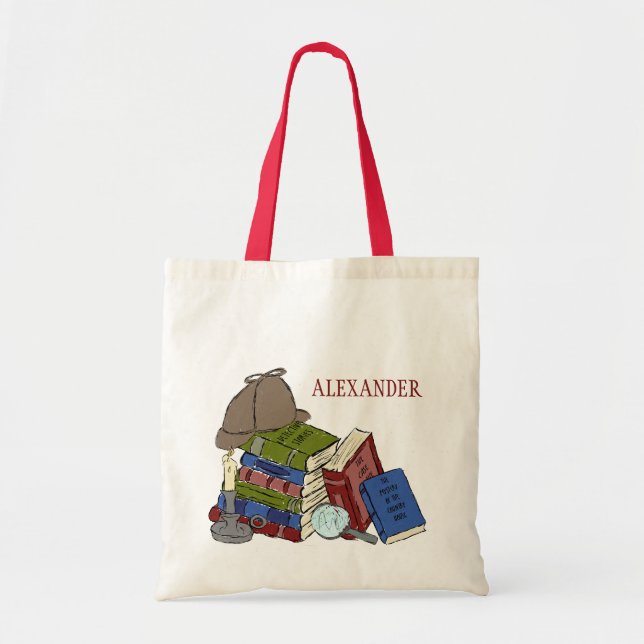 For Readers Mystery Novels Books Illustrated Tote Bag (Front)