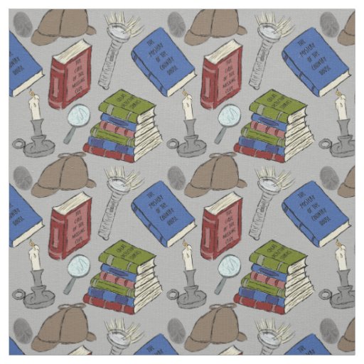 For Readers Mystery Novels Books Patterned Fabric
