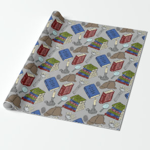 For Readers Mystery Novels Books Patterned Wrapping Paper