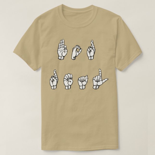 FOR REAL ASL Sign Language Design 1 T-Shirt (Design Front)