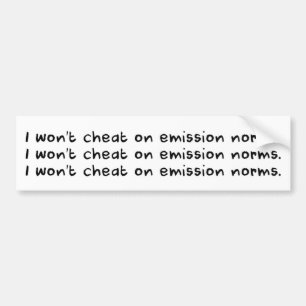 For Regulation-Cheating Diesel VWs - Black Text Bumper Sticker