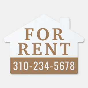 For Rent Beige Custom Color Sign