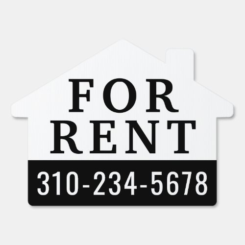 For Rent Black and White Custom Color Sign