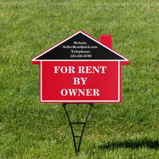 For Rent By Owner Custom Real Estate Outdoor Yard  Sign (Insitu)