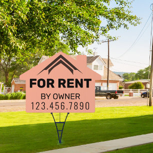 For Rent by Owner Custom Red Blue Yard Sign
