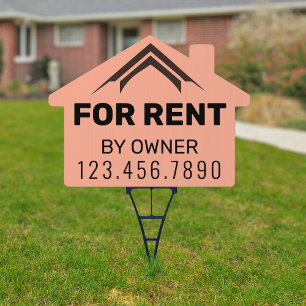For Rent by Owner Custom Red Blue Yard Sign