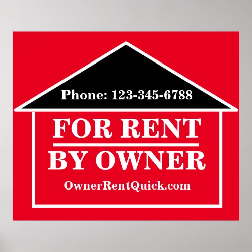 FOR RENT BY OWNER Modern High Vis Real Estate Poster