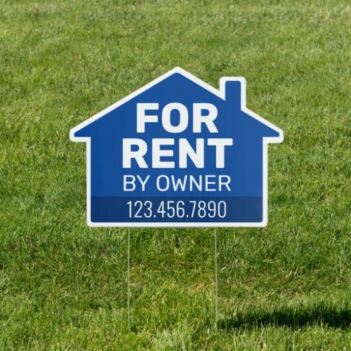 For Rent by Owner _ Phone Number House Blue Sign