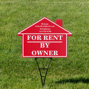 FOR RENT BY OWNER Real Estate Custom Sign