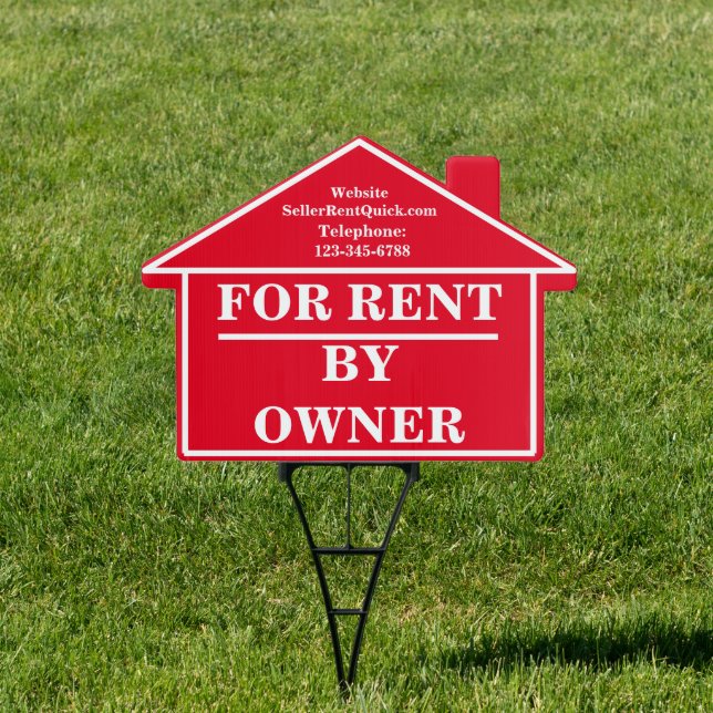 FOR RENT BY OWNER Real Estate Custom Sign (Insitu)