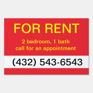 For Rent Custom Real Estate Yard Sign Bright