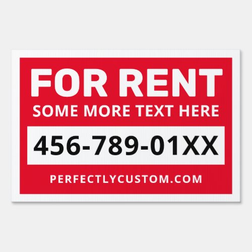 For rent custom text phone number URL red Sign