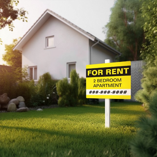 FOR RENT REAL ESTATE BLACK YELLOW CUSTOMIZABLE SIGN (FOR RENT REAL ESTATE BLACK YELLOW CUSTOMIZABLE SIGN)