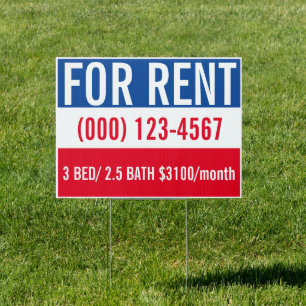 For Rent Real Estate Yard Sign
