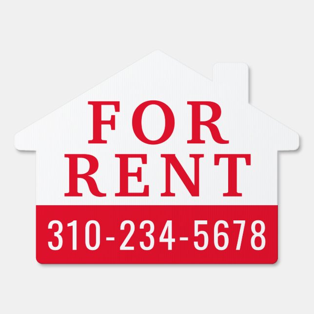 For Rent Red Custom Color Sign (Front)