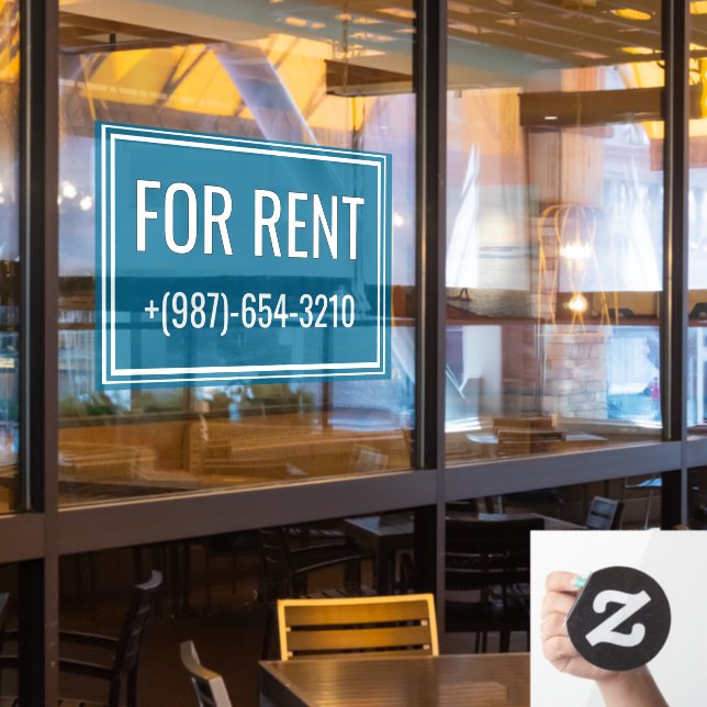 For Rent Removable Window Cling Sign (Restaurant Window)
