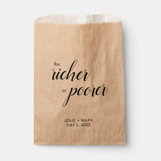 For Richer or Poorer Favor Bags