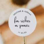 For Richer Or Poorer Wedding Lottery Favor Classic Round Sticker<br><div class="desc">For Richer Or Poorer Wedding Lottery Favor Stickers</div>