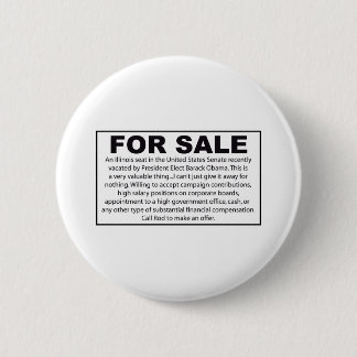 For Sale - Barack Obama's US Senate Seat Pinback Button