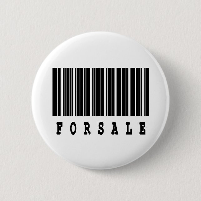 for sale barcode design pinback button (Front)