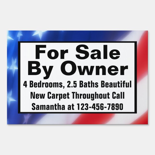 For Sale By Owner Custom Printed Real Estate Sign (Front)