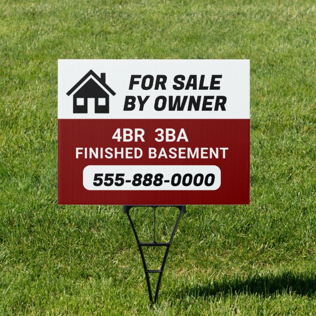 "For sale by Owner" customized yard sign (Insitu)