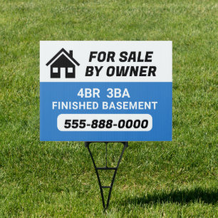 "For sale by Owner" customized yard sign