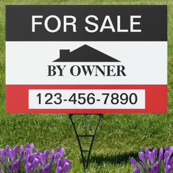 For Sale By Owner House Sale Sign by Ricaso_Intros at Zazzle