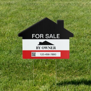 For Sale By Owner House Sale With Qr Template Sign by Ricaso_Intros at Zazzle