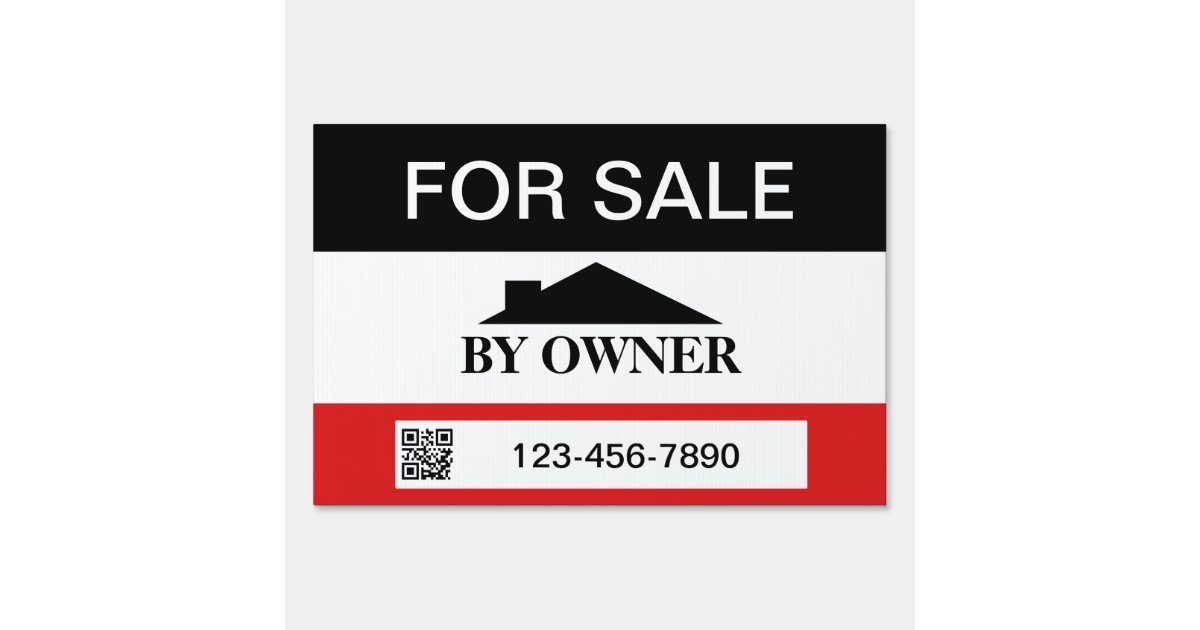 For Sale By Owner House Sale With QR Template Yard Sign