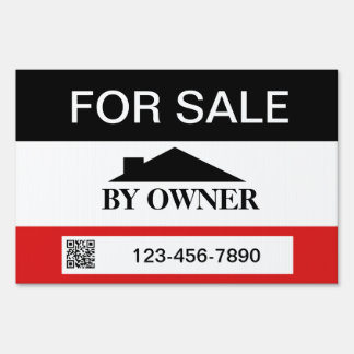 For Sale By Owner House Sale With QR Template Yard Sign