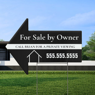 For Sale by Owner Modern Custom Arrow Yard Sign