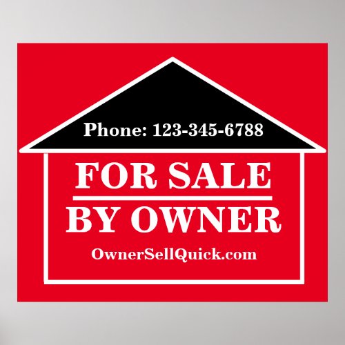 FOR SALE BY OWNER Modern High Vis Real Estate Poster
