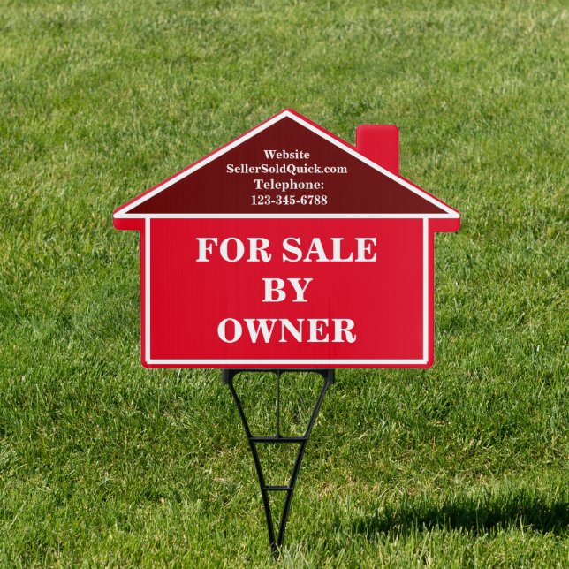 For Sale By Owner Modern Real Estate Yard Sign (Insitu)