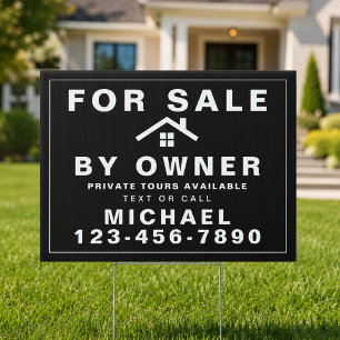 For Sale By Owner Real Estate Black Sign