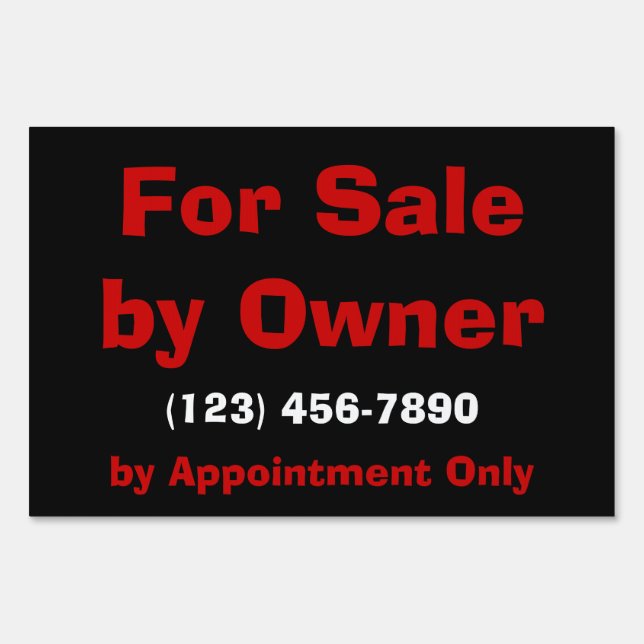 For Sale by Owner Yard Sign (Front)