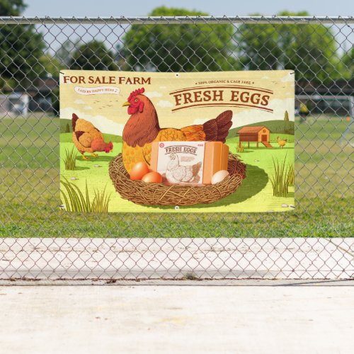 For Sale Farm Fresh Eggs Chickens Farmyard  Banner